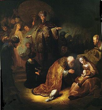 REMBRANDT Harmenszoon van Rijn The Adoration of the Magi. oil painting image